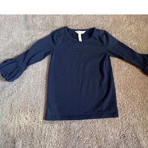 Matilda Jane Girls Blue Long Sleeve Tunic Top Size 6‎ Flutter Sleeve